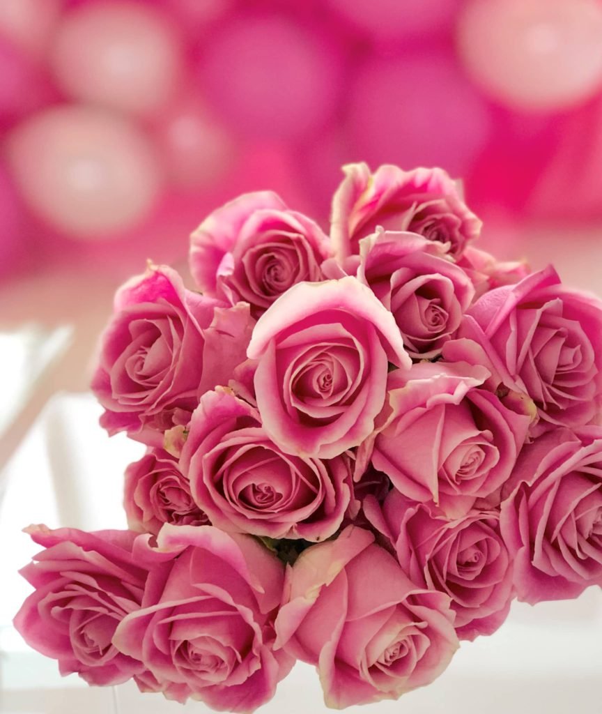 Medium Pink Roses Flower Arrangement