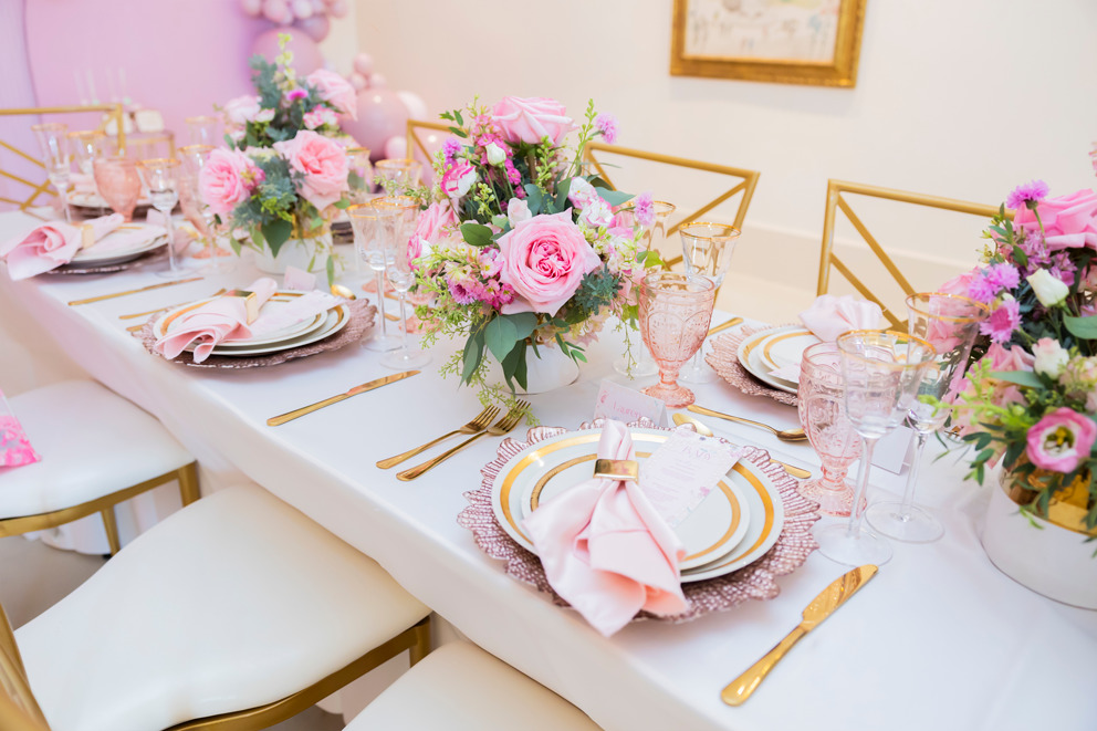 pink table setup