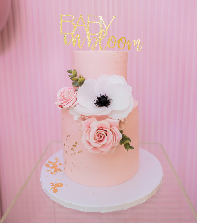small pink cake